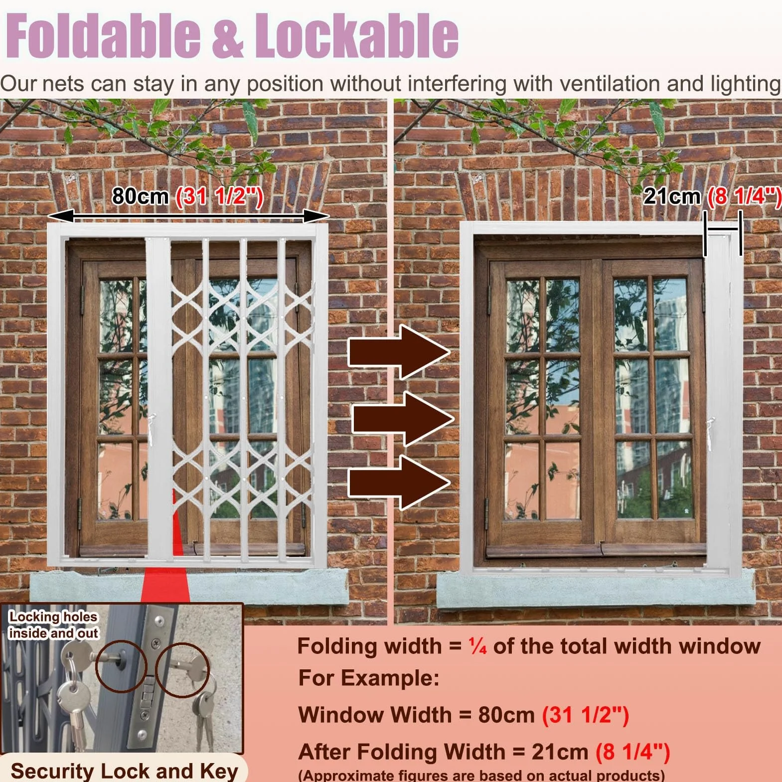 Drążki okienne – regulowana pozioma bramka 61 x 117 do 61 x 152 cm (24 x 60 cali) – solidne szyny ochronne dla bezpieczeństwa w domu i zabezpieczenia przed dziećmi