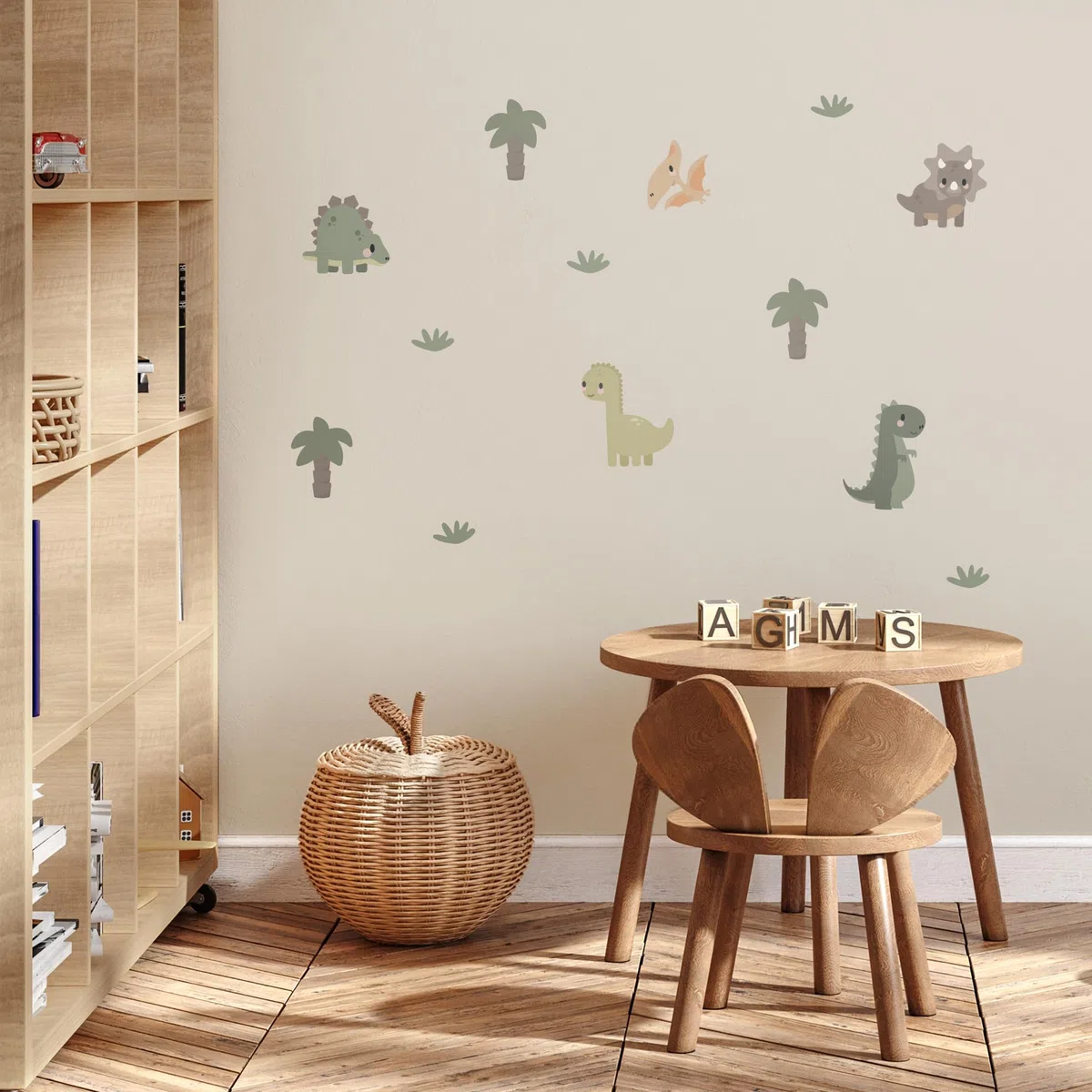Teddylabels - Naklejki ścienne do pokoju dziecięcego Pokój dziecięcy Przedszkole Sypialnia dziecięca - Samoprzylepne naklejki ścienne wielokrotnego użytku - Dinozaury (rozmiar: 19 cm x 14 cm)