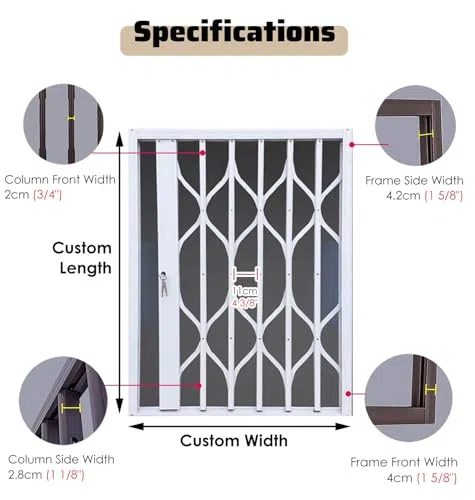 Loc for & Doors Wewnętrzne bezpieczne bary zapobiegające upadkom Aluminiowa brama do bezpiecznego domu i zabezpieczenia przed dziećmi oraz łatwa w instalacji