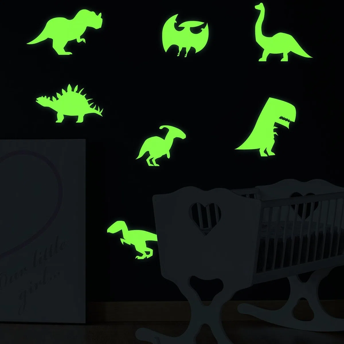 40x świecący w ciemności dinozaur dekoracja ścienna naklejka do pokoju - dinozaury sztuka chłopiec nastolatek dziecko lekka naklejka fajni chłopcy dinozaur świecące winylowe naklejki dla dzieci 8