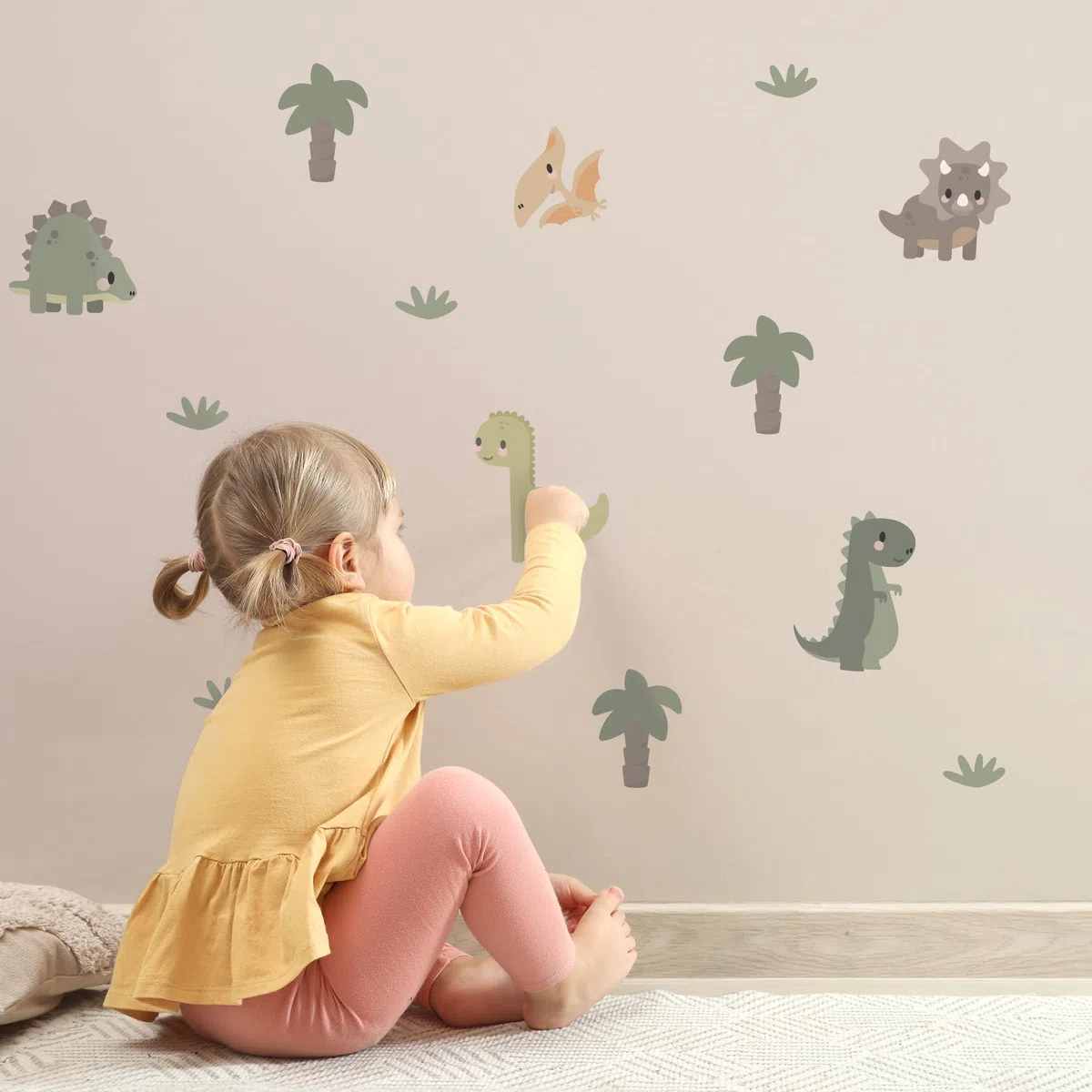 Teddylabels - Naklejki ścienne do pokoju dziecięcego Pokój dziecięcy Przedszkole Sypialnia dziecięca - Samoprzylepne naklejki ścienne wielokrotnego użytku - Dinozaury (rozmiar: 19 cm x 14 cm)